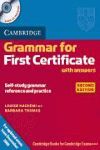 CAMBRIDGE GRAMMAR FOR FIRST CERTIFICATE WITH ANSWERS AND AUDIO CD 2ND EDITION