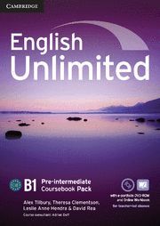 ENGLISH UNLIMITED PRE-INTERMEDIATE COURSEBOOK WITH E-PORTFOLIO AND ONLINE WORKBO