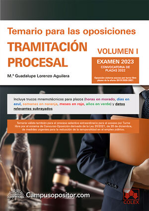 TEMARIO PARA LAS OPOSICIONES DE TRAMITACIÓN PROCESAL 2023 (I)