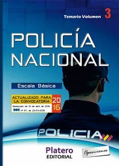 POLICÍA NACIONAL. ESCALA BÁSICA. TEMARIO VOLUMEN III